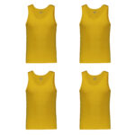 زیرپوش رکابی مردانه برهان تن پوش مدل 16-01 بسته 4 عددی رنگ خردلی