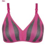 سوتین زنانه ماییلدا مدل راه‌راه بدون فنر کد 5046 رنگ سرخابی