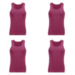 زیرپوش رکابی مردانه برهان تن پوش مدل 4-01 رنگ زرشکی بسته 4 عددی