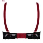 ست شورت و سوتین زنانه پانیذ مدل گیپور گلدار کد 9007 رنگ زرشکی