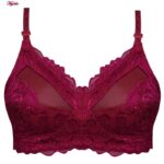 سوتین زنانه ماییلدا مدل بدون فنر کد 5036 رنگ زرشکی