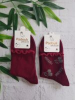 جوراب نیم ساق آلبالویی کد n-1384