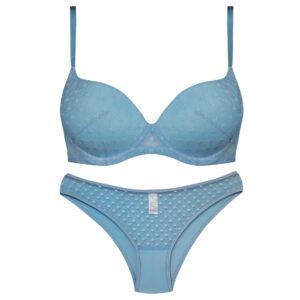 ست شورت و سوتین زنانه برتا مدل فنردار قلبی کد 5132-6020-HBL رنگ آبی روشن