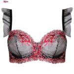 ست شورت و سوتین زنانه برتا مدل فنردار کد 5107-4030-RB رنگ مشکی به همراه نگهدارنده جوراب