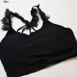 نیم تنه ورزشی زنانه ماییلدا مدل پددار پشت ضربدری کد 5081 رنگ مشکی