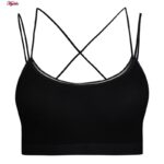 نیم تنه ورزشی زنانه ماییلدا مدل پددار پشت ضربدری کد 5084 رنگ مشکی