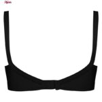 سوتین زنانه ماییلدا مدل بدون فنر گیپور گلدار کد 5056 رنگ مشکی