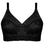 سوتین زنانه ماییلدا مدل دانتل پروانه کش پهن بدون فنر کد 5058 رنگ مشکی