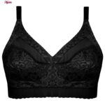 سوتین زنانه ماییلدا مدل دانتل پروانه کش پهن بدون فنر کد 5058 رنگ مشکی