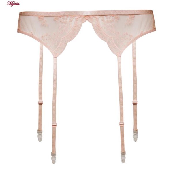 ست شورت و سوتین زنانه برتا مدل فنردار کد 5108-4032-P رنگ گلبهی به همراه نگهدارنده جوراب