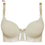 ست شورت و سوتین زنانه پدلی مدل بند متحرک فنردار کد 5131-P130 رنگ کرم چهارخانه