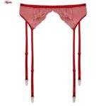 ست شورت و سوتین زنانه برتا مدل فنردار کد 5108-4032-R رنگ قرمز به همراه نگهدارنده جوراب