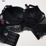 ست شورت و سوتین زنانه برتا مدل فنردار کد 5120-6077-RB رنگ مشکی