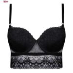 ست شورت و سوتین زنانه برتا مدل فنردار کد 5120-6077-RB رنگ مشکی