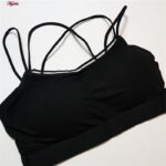 نیم تنه ورزشی زنانه ماییلدا مدل پددار پشت ضربدری کد 5084 رنگ مشکی