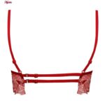 ست شورت و سوتین زنانه برتا مدل فنردار کد 5108-4032-R رنگ قرمز به همراه نگهدارنده جوراب