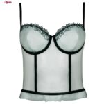 ست شورت و سوتین زنانه برتا مدل فنردار شیشه ای کد 5111-2261 رنگ سبز روشن