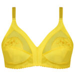 سوتین زنانه ماییلدا مدل بدون فنر گیپور گلدار کد 5056 رنگ زرد