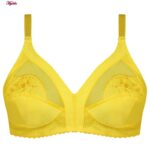 سوتین زنانه ماییلدا مدل بدون فنر گیپور گلدار کد 5056 رنگ زرد