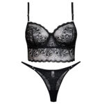 ست شورت و سوتین زنانه برتا مدل فنردار کد 5109-4088-AB رنگ مشکی