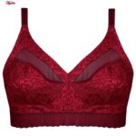 سوتین زنانه ماییلدا مدل دانتل پروانه کش کد 5058 رنگ زرشکی