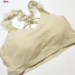 نیم تنه ورزشی زنانه ماییلدا مدل پددار پشت ضربدری کد 5081 رنگ کرم