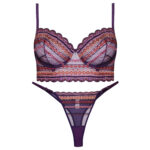 ست شورت و سوتین زنانه برتا مدل فنردار کد 5101-1031-PP رنگ بنفش