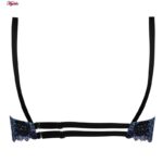 ست شورت و سوتین زنانه برتا مدل فنردار پلنگی کد 5104-4041-BLL رنگ آبی به همراه نگهدارنده جوراب