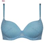 ست شورت و سوتین زنانه برتا مدل فنردار قلبی کد 5132-6020-HBL رنگ آبی روشن