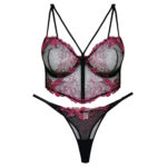 ست شورت و سوتین زنانه برتا مدل فنردار کد 5112-2511-EB رنگ مشکی