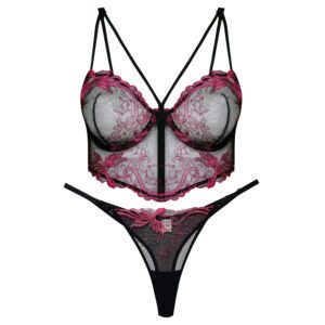 ست شورت و سوتین زنانه برتا مدل فنردار کد 5112-2511-EB رنگ مشکی