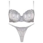 ست شورت و سوتین زنانه برتا مدل فنردار کد 5103-2020-NO رنگ طوسی