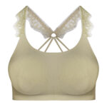 نیم تنه ورزشی زنانه ماییلدا مدل پددار پشت ضربدری کد 5081 رنگ کرم