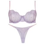 ست شورت و سوتین زنانه برتا مدل فنردار کد 5103-2020-LP رنگ یاسی