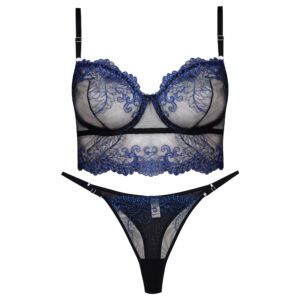 ست شورت و سوتین زنانه برتا مدل فنردار کد 5113-2088-QB رنگ مشکی