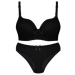 ست شورت و سوتین زنانه پدلی مدل بند متحرک فنردار کد 5126-P133 رنگ مشکی