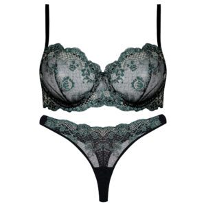 ست شورت و سوتین زنانه برتا مدل فنردار کد 5100-2420-ZG رنگ مشکی