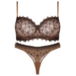 ست شورت و سوتین زنانه برتا مدل فنردار کد 5100-2420-BR رنگ قهوه ای