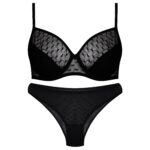 ست شورت و سوتین زنانه برتا مدل فنردار کد 5110-2430-HB رنگ مشکی