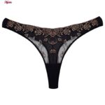 ست شورت و سوتین زنانه برتا مدل فنردار گل کد 5100-2420-TB رنگ مشکی