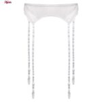 ست شورت و سوتین زنانه برتا مدل فنردار کد 5108-4032-W رنگ سفید به همراه نگهدارنده جوراب