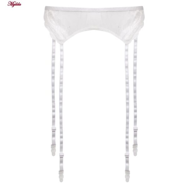 ست شورت و سوتین زنانه برتا مدل فنردار کد 5108-4032-W رنگ سفید به همراه نگهدارنده جوراب