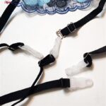 ست شورت و سوتین زنانه برتا مدل فنردار پلنگی کد 5104-4041-BLL رنگ آبی به همراه نگهدارنده جوراب