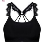 نیم تنه ورزشی زنانه ماییلدا مدل پددار پشت ضربدری کد 5081 رنگ مشکی