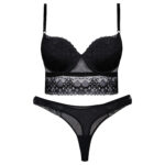 ست شورت و سوتین زنانه برتا مدل فنردار کد 5120-6077-RB رنگ مشکی