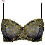 ست شورت و سوتین زنانه برتا مدل فنردار گل کد 5100-2420-BBG رنگ مشکی