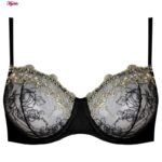 ست شورت و سوتین زنانه برتا مدل فنردار کد 5106-4010-B رنگ مشکی به همراه نگهدارنده جوراب