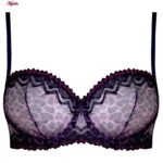 ست شورت و سوتین زنانه برتا مدل فنردار پلنگی کد 5100-2420-BP رنگ بنفش