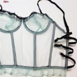 ست شورت و سوتین زنانه برتا مدل فنردار شیشه ای کد 5111-2261 رنگ سبز روشن