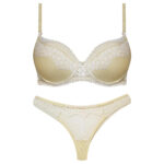 ست شورت و سوتین زنانه برتا مدل شکوفه بهاری فنردار کد 5121-6050-CC رنگ کرم